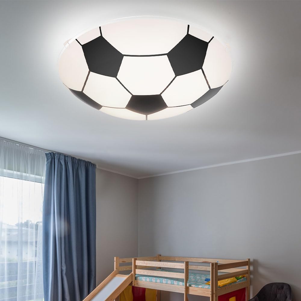 Kinder Decken Lampe DIMMBAR Fußball Glas Leuchte FERNBEDIENUNG im Set inkl. RGB LED Leuchtmittel
