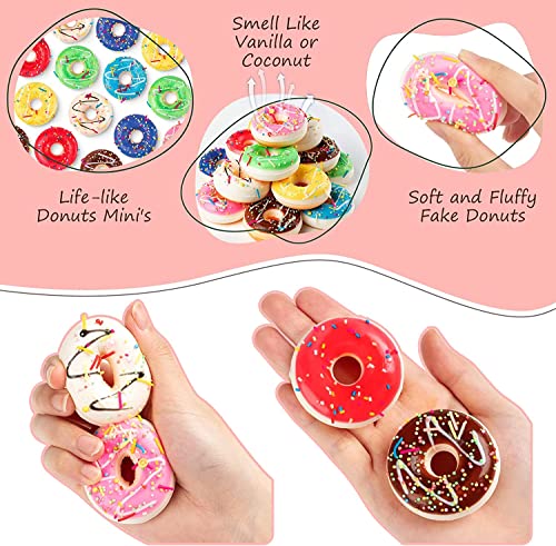 SYOZPXY Regenbogen Donut Stress Ball Künstliche Donuts Stress Relief Ball Schaum Mini Donut für Donut Party Bevorzugungen Geburtstag Party Shop Dekoration (8 Farben 16pcs)