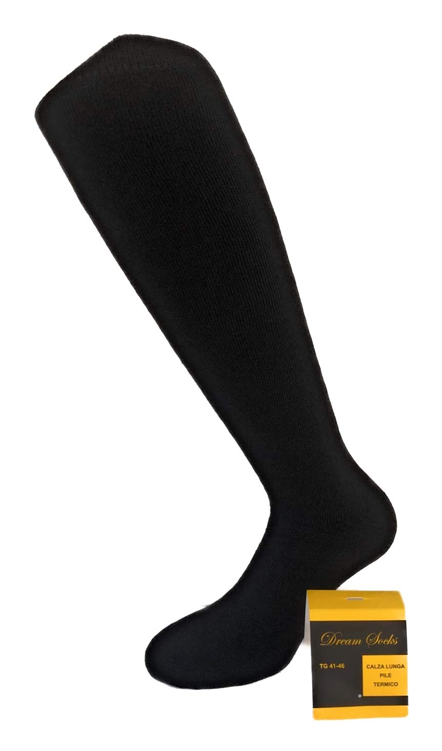 CALCETINES LARGO POLAR TÉRMICO HEAVY MOUNTAIN SKI NEGRO-AZUL-GRIS-ALTE A LA RODILLA