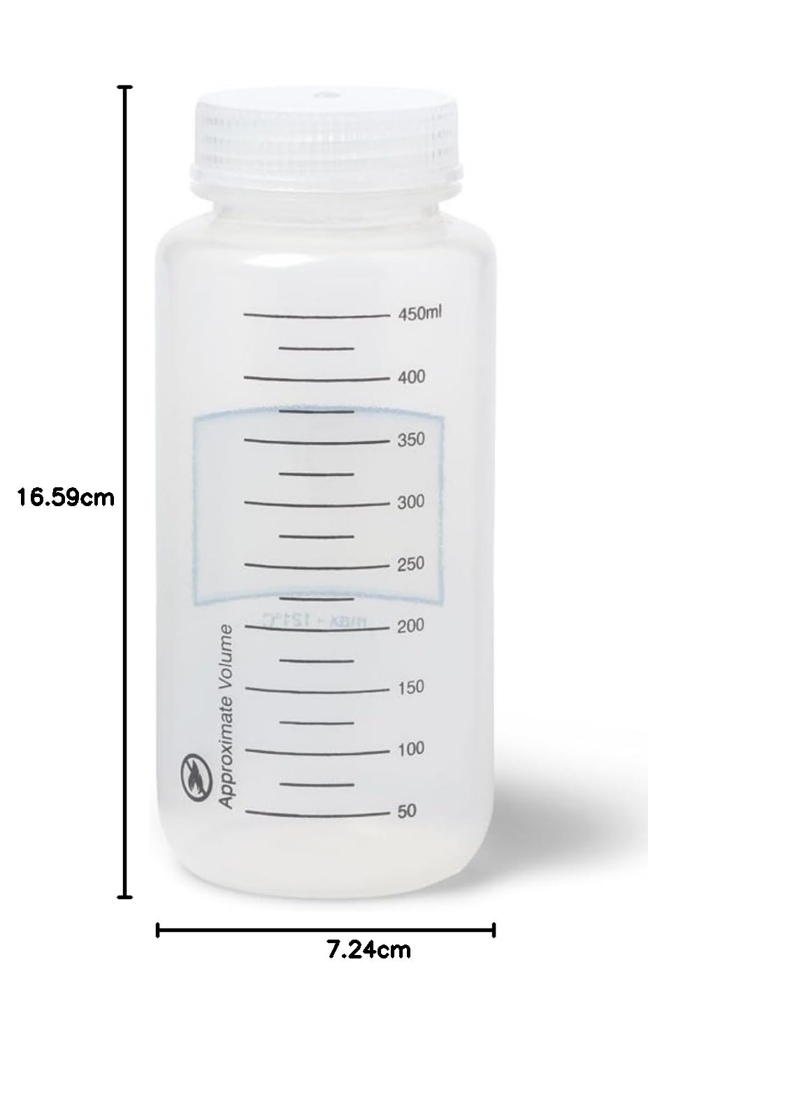 United Scientific® Unistore™ - Recipientes para muestras con tapas - Botella de reactivo graduada de boca ancha de polipropileno - Botellas de plástico multiusos de 500 ml con tapas, paquete de 12