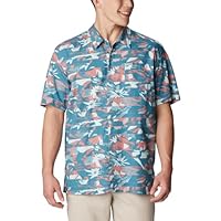 Chemise Columbia homme grande taille jaune manches courtes boutonnée Chemise Columbia homme grande taille jaune manches courtes boutonnée