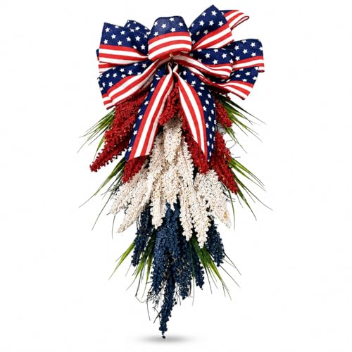 19.7 Inch Patriotic Wreath for Front Door 4th of...
