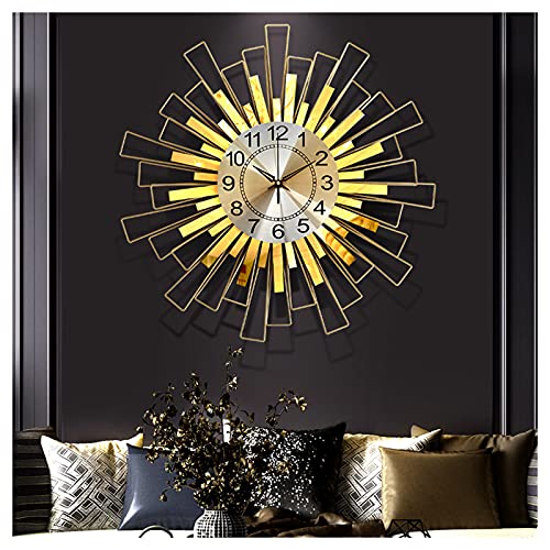 Horloge murale 3D silencieuse en métal de 21,6 pouces pour salon