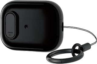 Elecom 宜丽客 AirPods Pro 2 第2代 2022年 用 保护壳 混合保护壳 PC+TPU 带登山扣 锁定功能 减震 TOUGH SLIM Lock magsafe充电 支持无线充电 [带有防止掉落时飞出的锁定功能] 黑色 AVA-AP4TSLBK