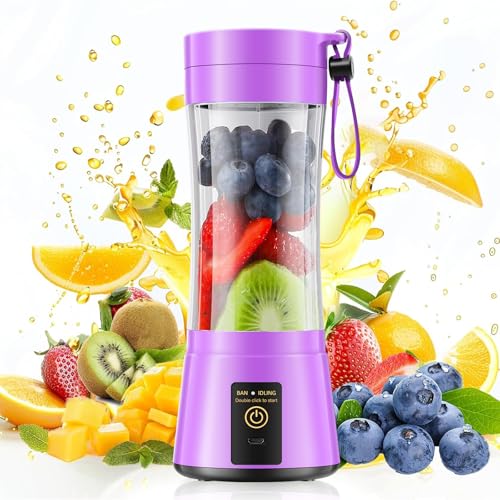 Image of Personal Cordless Portable Mini Blender - 380ml Small Smoothie Blender | Portable Blender with Lightweight Juice Cup, Quick Blend, Easy Clean, BPA-Free, Ideal for Fresh Juice for Gym /Travel /Office