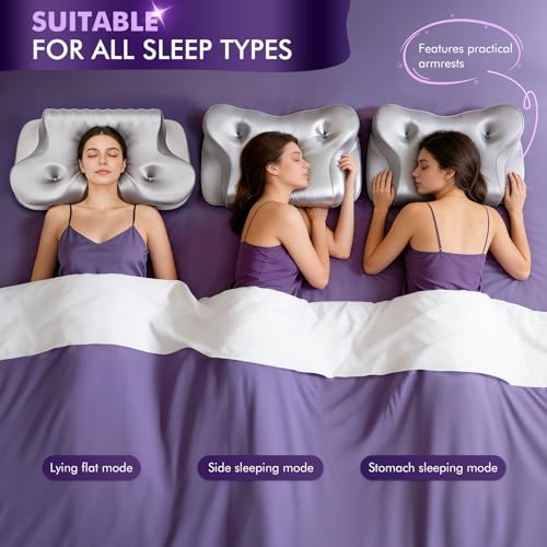 Dayme Memory Foam Pillows for Neck Support – Cooling Neck Pillow, Gray | Contour Cervical Neck Pillow for Pain Relief, Ergonomic Cooling Pillow for All Sleep Positions - image 2