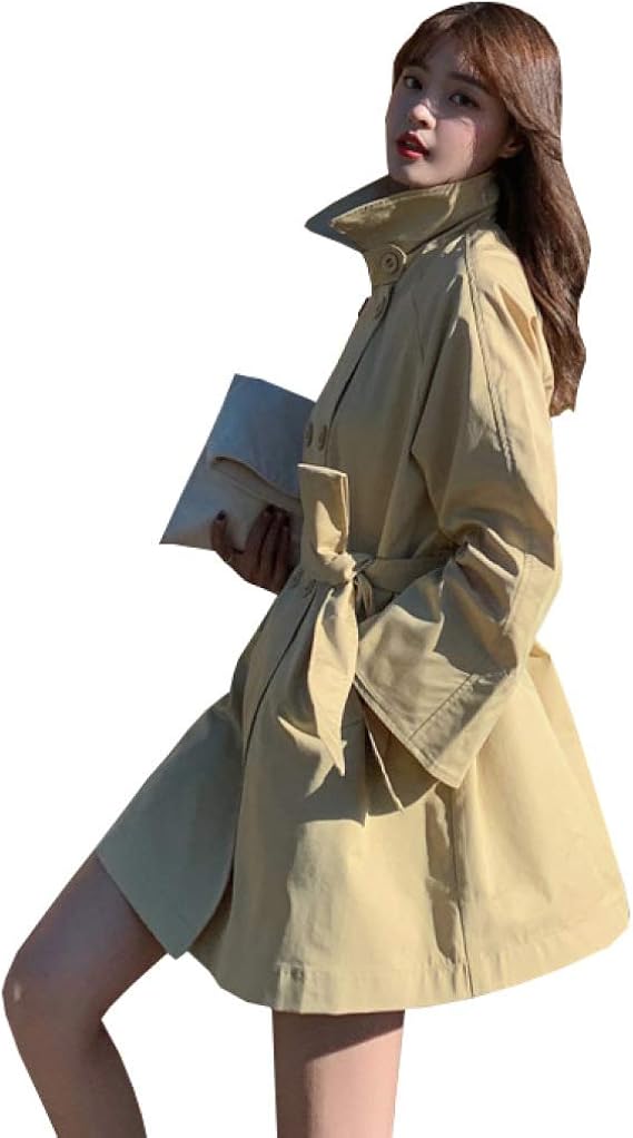 Amazon トレンチコート レディース 春秋 ミドル丈 大きいサイズ スプリングコート ベルト付き ベーシック シンプル 防風 防寒 ゆったり スリム きれいめ エレガント カジュアル フォーマル Ol 通勤 通学 無地 ピンク カーキ S Xl コート ジャケット 通販