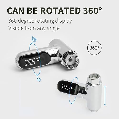 Miniatura 6 de Termómetro de ducha con pantalla digital LED, lectura instantánea, termómetro de energía de agua para baño de bebé, soporte Fahrenheit Celsius,