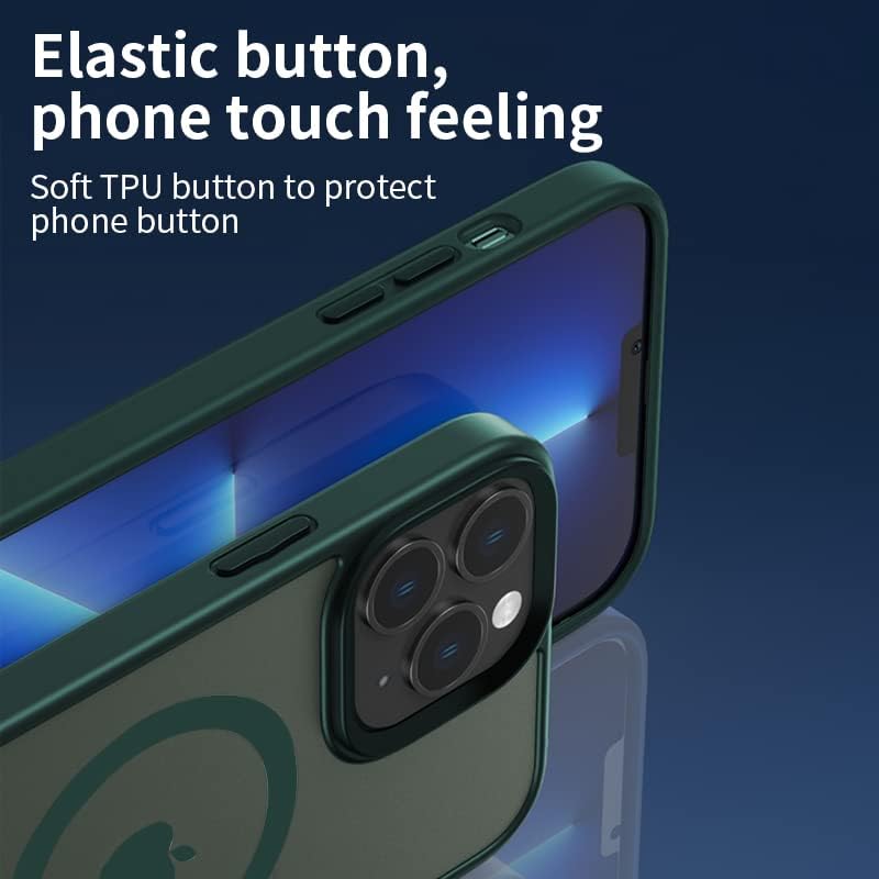 Miniatura 6 de Funda magnética diseñada para iPhone 11 Pro Max, probada en caídas de grado militar compatible con MagSafe Funda protectora delgada translúcida mate