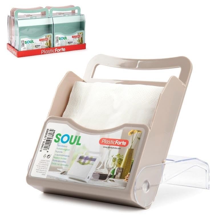 Plastic Forte - Servilletero de mesa plegable con mango de color, 145899