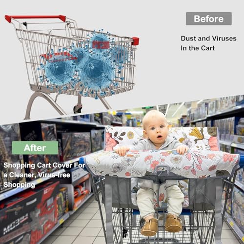 Shopping Cart Cover for Baby Unicorn Castle 2 In1 High Chair Cover Universal Fit Grocery Cart Cover for Baby Girl Shopping Cart Seat Covers Machine Washable