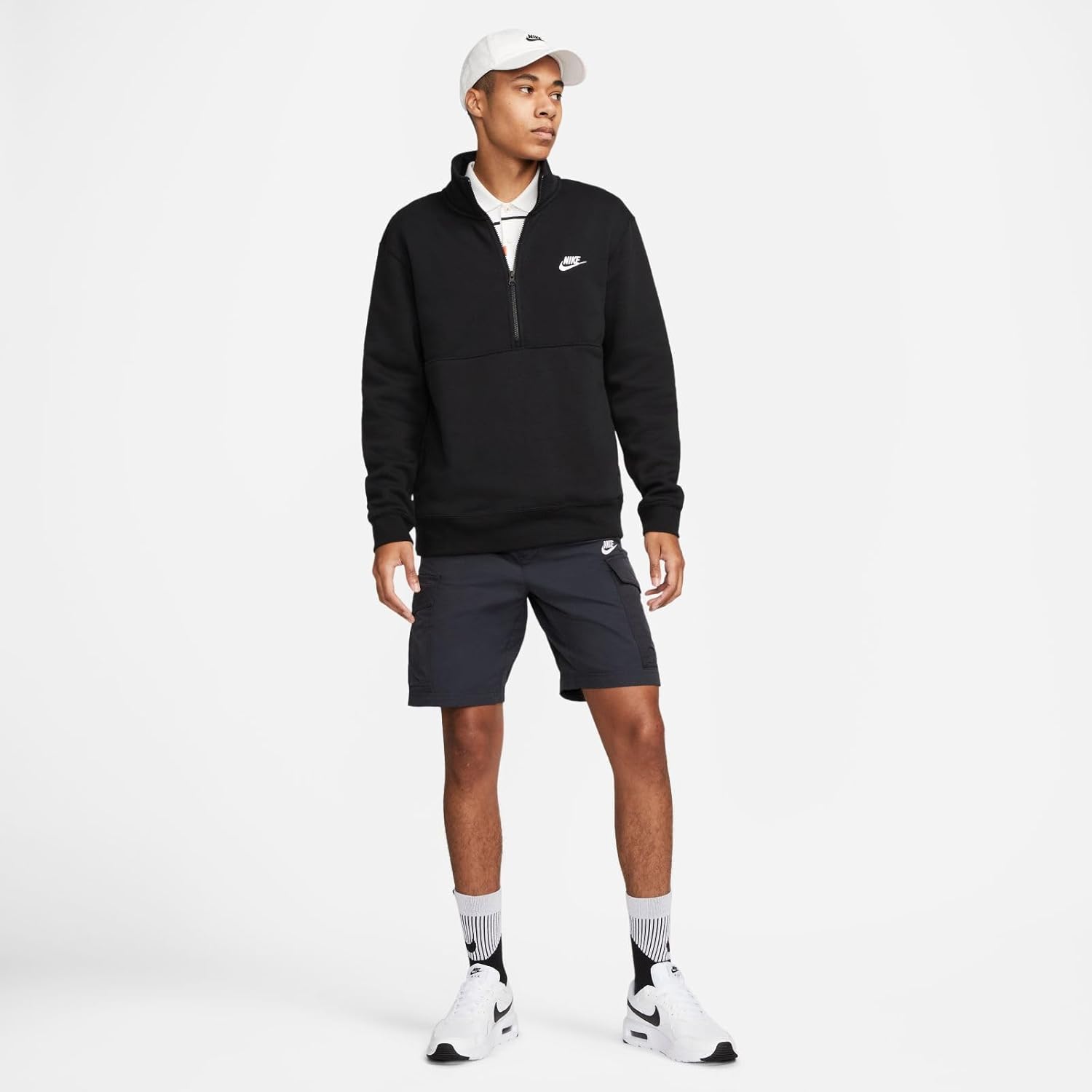 Nike Sportswear Club Men's Brushed-Back 1/2-Zip Pullover Sweatshirt - Image 6