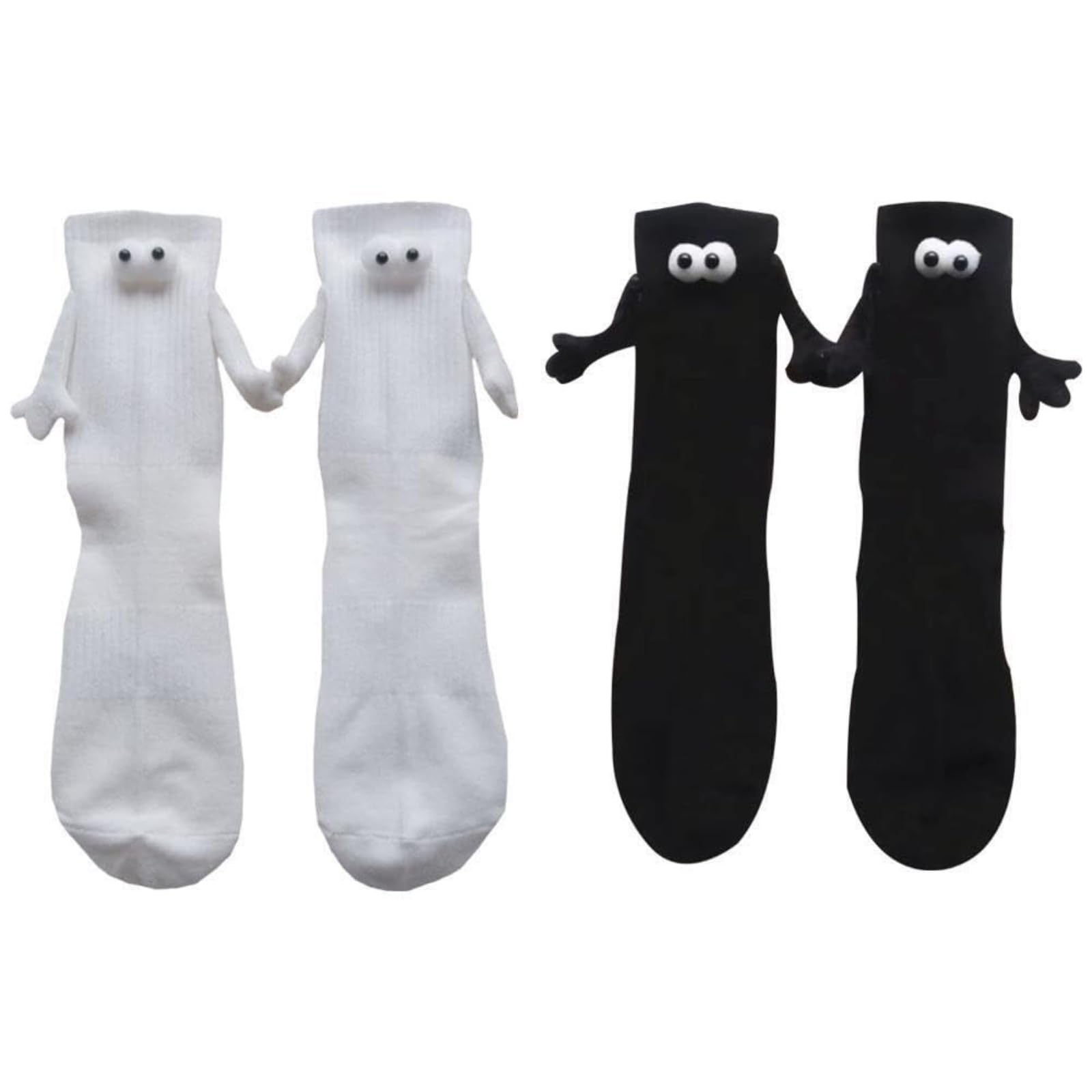 Socks Women's Men's Magnetic Eyes Soft Home Stockings Funny Magnet hands Socks with Friends Any Season Occasion to Wear