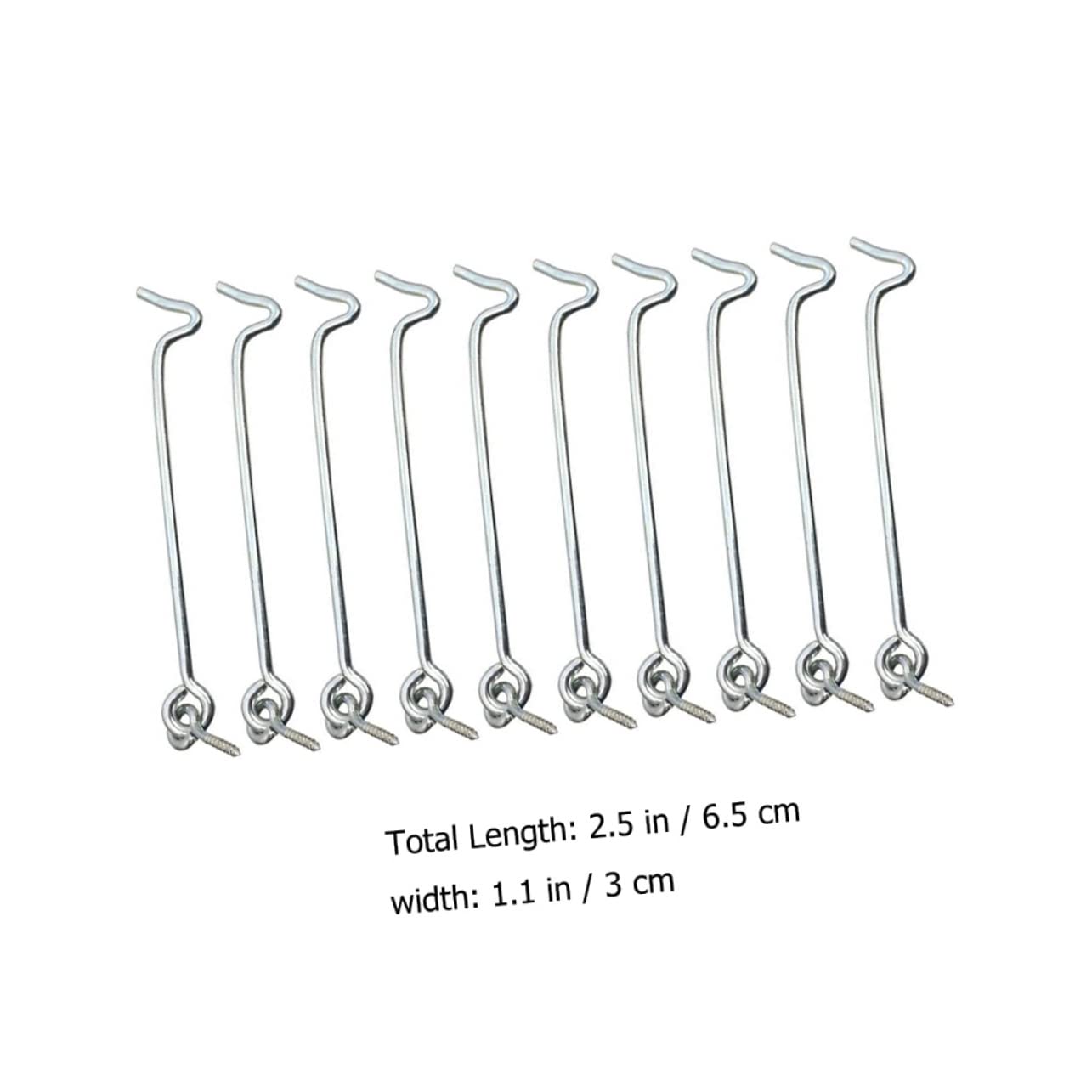 ARTIBETTER 20 Sets Window Door Hook Wind Hook Window Locks End Hook Door Safety Latches Barn Door Lock Barn Door Latch Swivel Hooks Door Hardware Locks Door Hook Lock Silver Carbon Steel