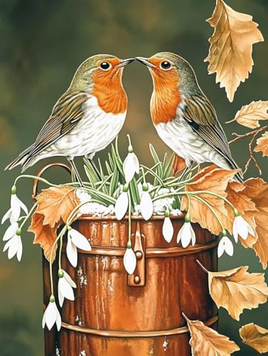 Pintar por Numeros Adultos Manualidad Relajante Kit Pájaro Flor J0-472