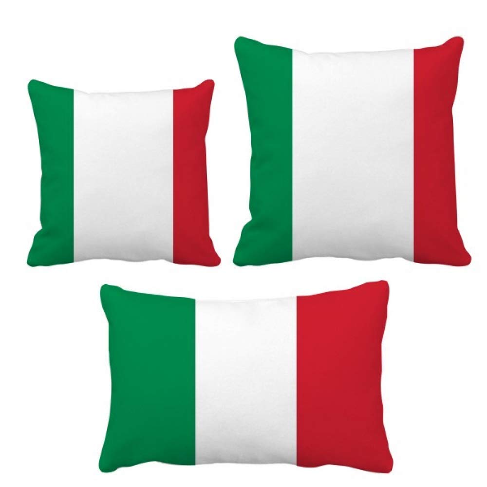 Parure de coussin drapeau de l'Italie et de l'Europe aux finitions soignees de qualite