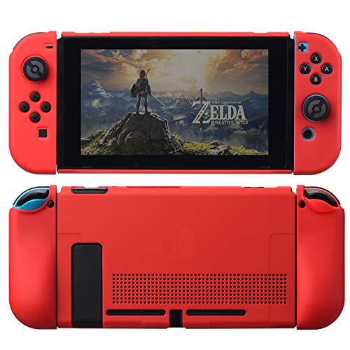 Nintendo Switch 対応 カバー、switch 対応 カバーラウンドなシリコーン保護カバー 任天堂スイッチ カバー 対応 アクセサリ 無料ロッカーカバー(赤)