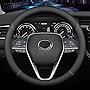 Nappa Premium Leather car Steering Wheel Cover, Non-Slip, Breathable, Universal 15 inches, Black