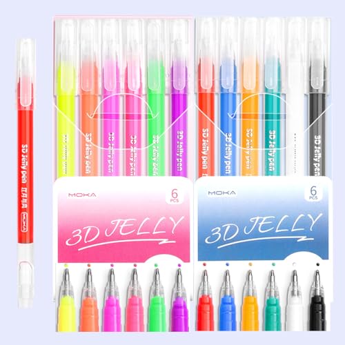 12 bolígrafos de gel 3D multicolor para dibujo miniatura 7
