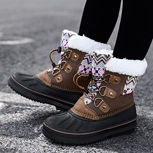 EnJoCho Little Boys Soft Bottom Boots Kids Shoes Snow Boots Girls Boys OutdoorBoots Waterproof Warm Boots with Cotton Shoes 5