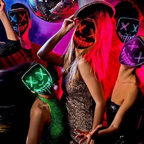Heytech Halloween Mask Purge Led Mask For Festival Halloween Scary Party,Costume Cosplay ,Gifts (Purple) #TOP5