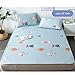 Tapis de couchage d'été rafraîchissant en soie glacée, drap de lit et taies d'oreiller, 1,2 m, 1,35 m, 1,5 m, 1,8 m, trèfle bleu poisson beige, Poisson bleu., 1.35m (4.5 feet) bed