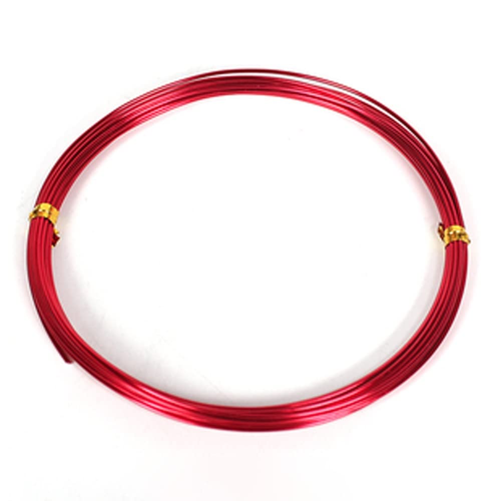 10 m Aluminiumdraht for die DIY-Schmuckherstellung – Kunsthandwerk aus weichem Metall in verschiedenen Durchmessern und Farben(Red,3mm)
