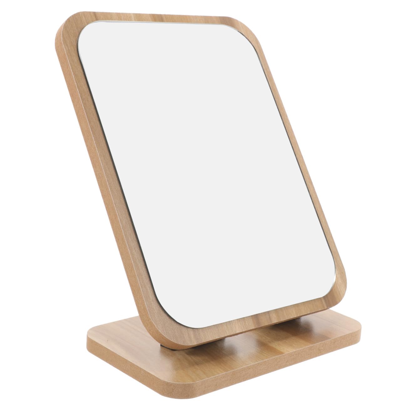 Miroir de maquillage chic en bois noble pour décoration de table moderne