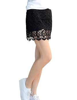 Kangqifen Womens Summer Shorts with Skirt Lace Cotton Skorts