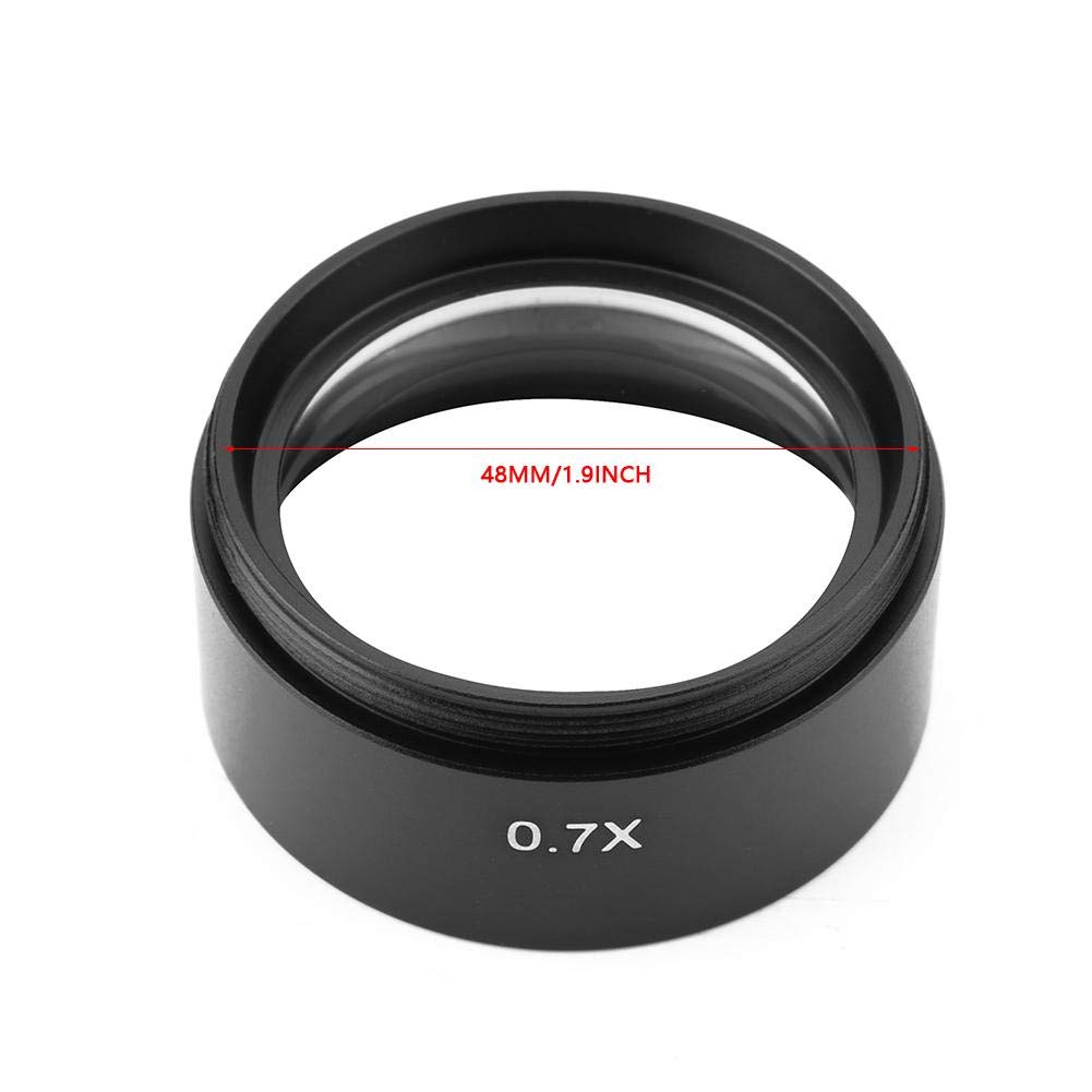 Lente Objetivo del microscopio, KP-0.7X Lente Objetivo del microscopio Auxiliar para microscopio estéreo Rosca de Montaje de 48 mm