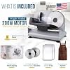 Meat Slicer, 200W Powerful Electric Food Slicer-Deli Meat Slicer Machine for Home Use for, Cheese, Bread, Vegetables-2 Round 7.5 Stainless Steel Blade, Child Lock Protection & Adjustable Thickness