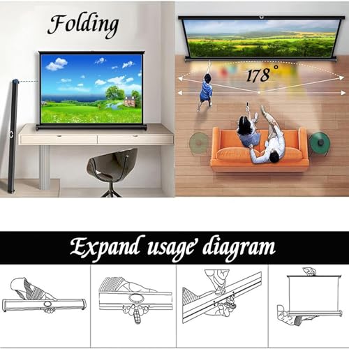 Pantalla de proyector manual portátil 50 pulgadas 16:9 miniatura 4