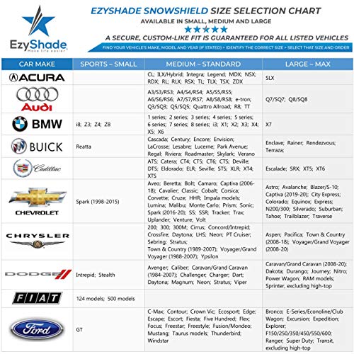 image for EzyShade Windshield Snow Cover + Bonus Item. See Size-Chart with Your 