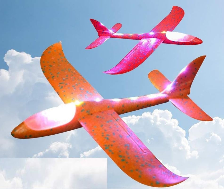 Image of GoBaby Hand Throw Flying Glider Foam Plane Toy for Kids | Multicolor Foam Airplane Launcher Toy with Easy Soaring Flight