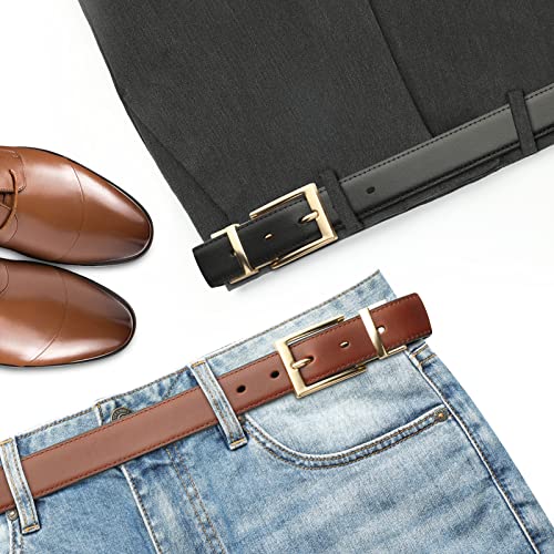 Lavemi Mens Belt Reversible 100% Italian Leather Dress Casual,One Reverse for 2 Colors,Trim to Fit4