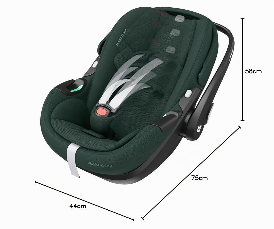 Maxi-Cosi Pebble 360 Pro² i-Size, Siège-auto bébé, Siège-auto nouveau-né 360, 0 à 18 mois (40 à 87 cm), Rotation à une main, Coulissant, Compatible Base FamilyFix 360 Pro, Twillic Green