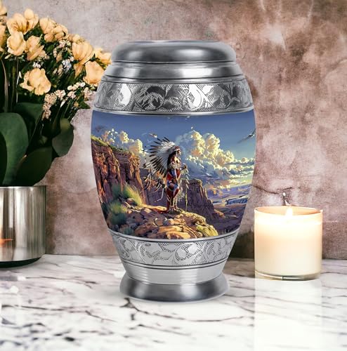 Image of Native American Urns for Ashes - Urns for Human Ashes - Ashes Urn Adult - Adult Urns for Human Ashes Men - Cremation Urns for Adult Ashes Women - (10 inch Pack of 1), MON-URN-3867-URN