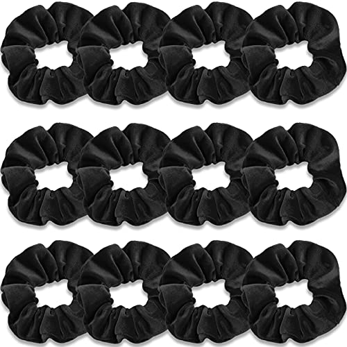 IVARYSS Scrunchies for Women, 12 Pcs Black Velvet Scrunchies for ...