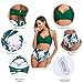 Womens Vintage Bikini Swimsuits Modest Knot Halter Criss Cross Back Push Up Bra Tops Beach Wear Swim 2 Pieces Bathing Suits (Green Leaves,L)