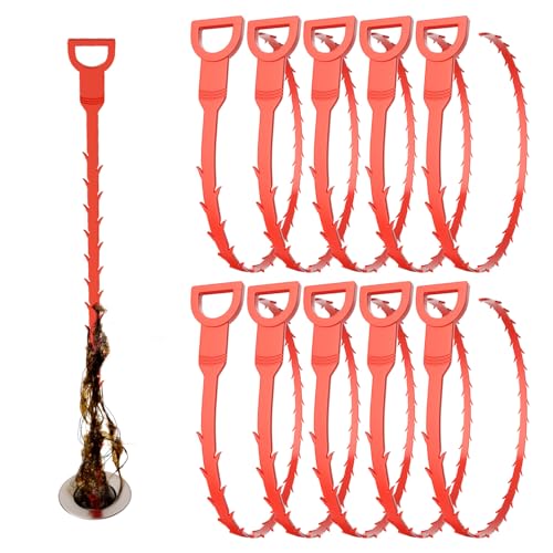 10 Spirales Nettoyeur d'Égout Furet Deboucheur Canalisation, 63 cm - Efficace pour Déboucher Égouts, Canalisations Salle de Bain & Cuisine