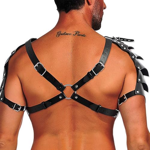 Fstrend Men Shoulder Harness Armor Black Chest Strap Belt Rave Fashion Halloween Accessory4