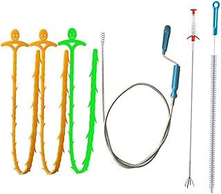 6 Pack Clog Remover Drain Relief Auger Cleaner Tool,Sink Drain and Snake Overflow Cleaning Brush, Sewer Hair Catcher