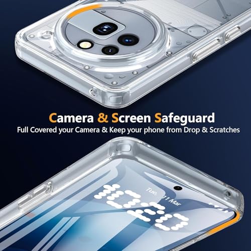 Image of Back Cover Case + Screen Protector for Nothing Phone 3a Pro 5G | Transparent Mobile Phone Back Cover Case for Nothing Phone 3 a Pro / 3a Pro 5G | TPU Transparent Back Cover