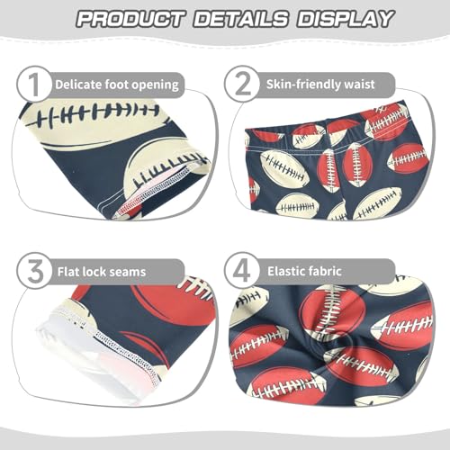 American Football Red Girls Leggings Athletic Pants Tights Stretch Bottom3