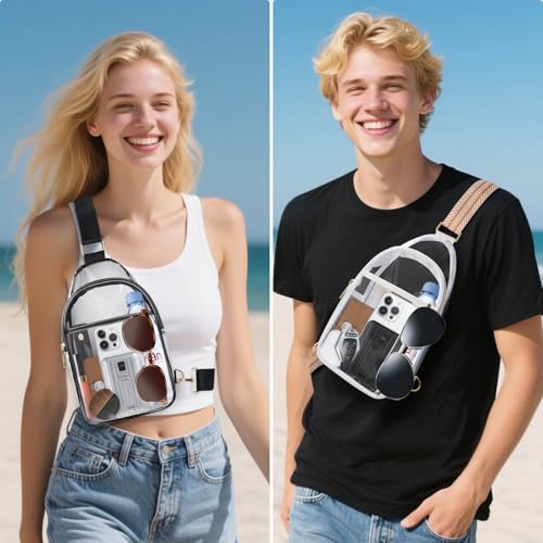 Clear Bag for Stadium Events, Clear Crossbody Bags for Women Men with Adjustable Strap for Sport Concert2