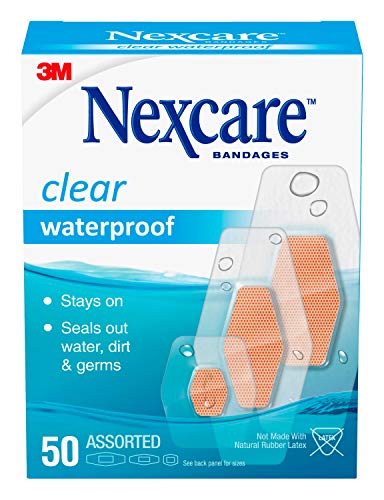 Nexcare Waterproof Bandages, Family Pack, Virtually Invisible, 200 Count, Assorted Sizes