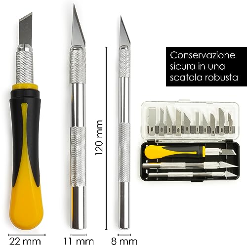 OfficeTree Bisturi Modellismo Set da 16 Pezzi