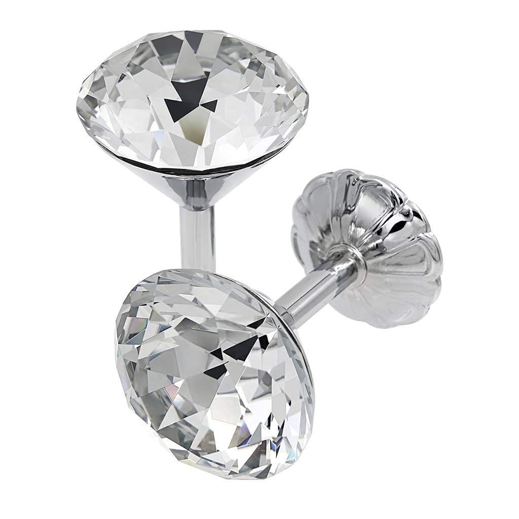 Elegant Crystal Glass Curtain Hooks Polished Silver Drapery Tie Backs 2 Pack