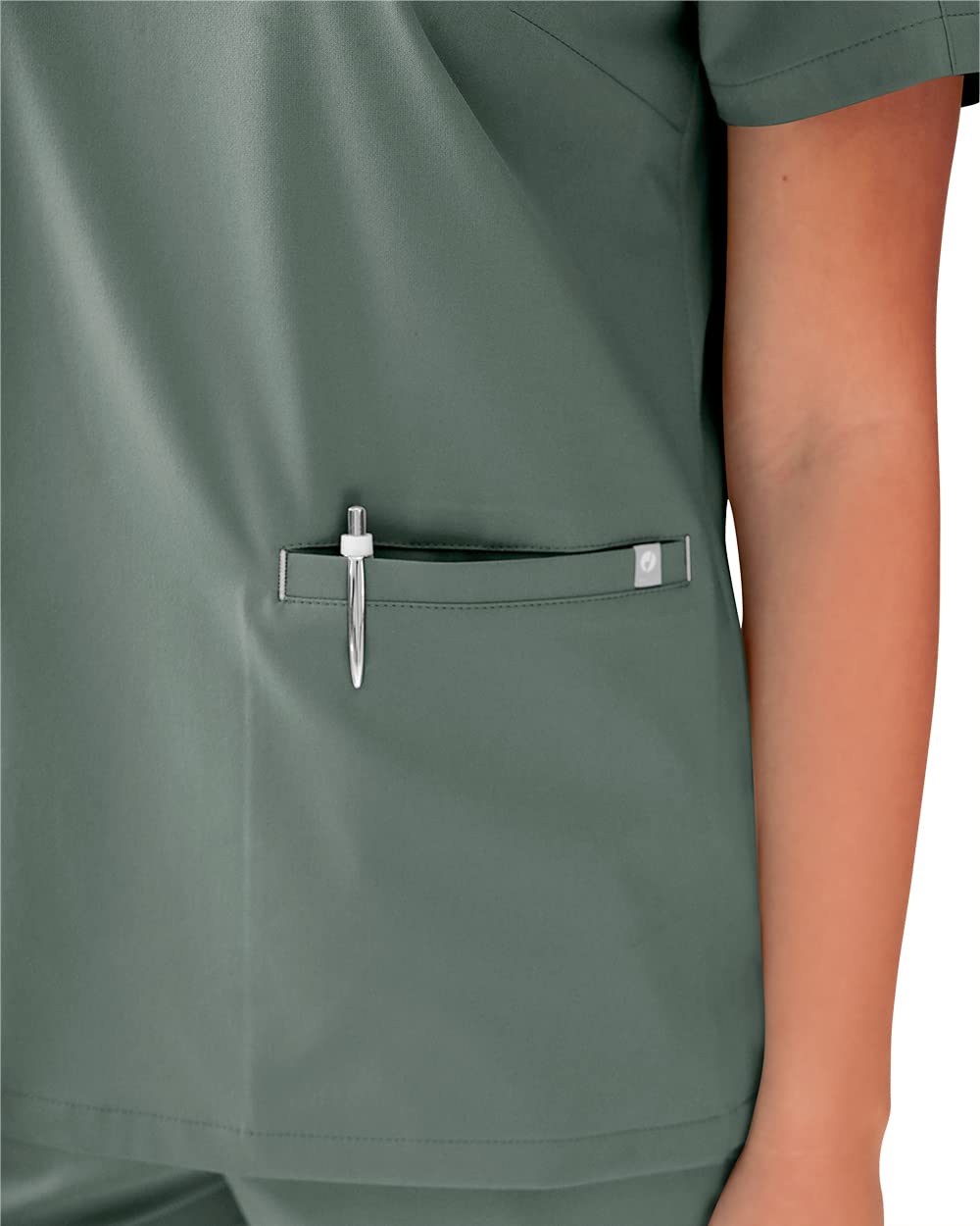 CLINIC DRESS Schlupfkasack I kaere I Damen-Kasack Pflege Arbeitskleidung I V-Ausschnitt | Länge ca. 68 cm | Kurzarm I Industriewäsche geeignet | bis 75 Grad waschbar |