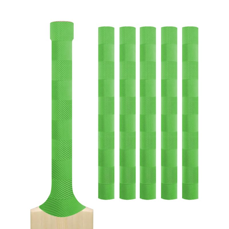 Cricket Bat Grips โ Premium Rubber Cricket Bat Grip Tape for Maximum Hold & Shock Absorption (5, Green, Chevron)